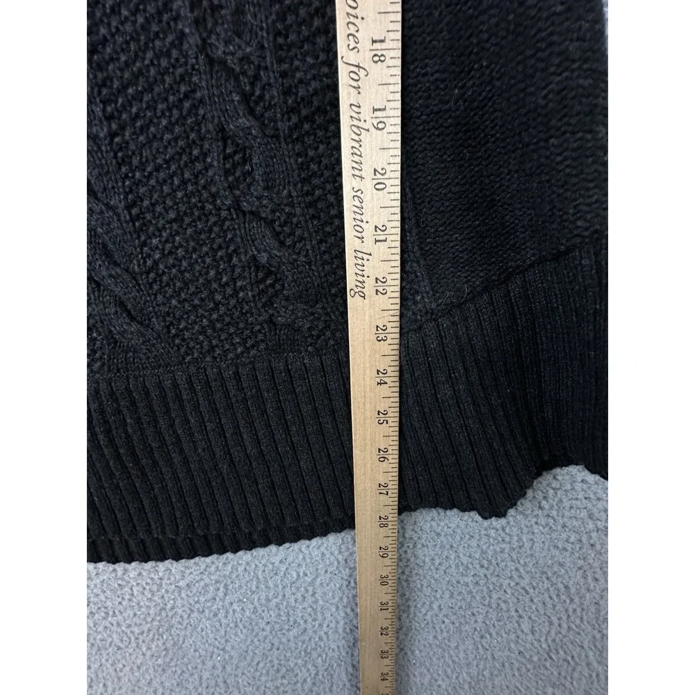 Smartwool Crestone Tunic Sweater Womens Small Black Cowl Neck Cable Knit Cozy